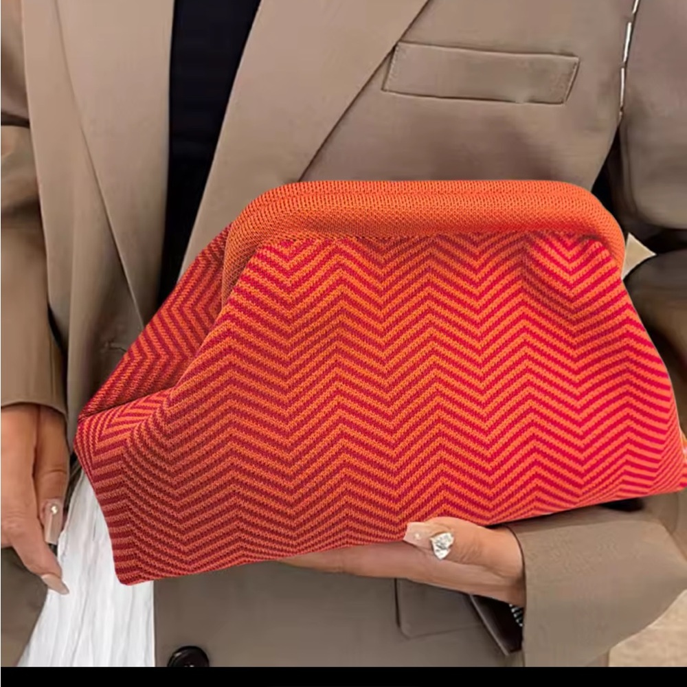 Red Chevron Patterned Bag